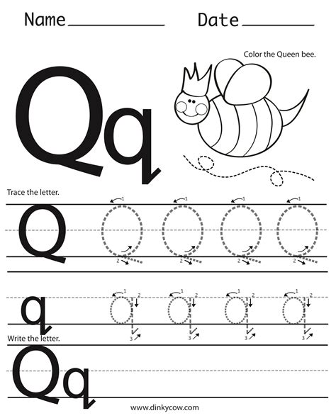 Letter Q Worksheets Free Alphabet Worksheet Series Kindergarten Words That Begin With Q - Kindergarten Words That Begin With Q