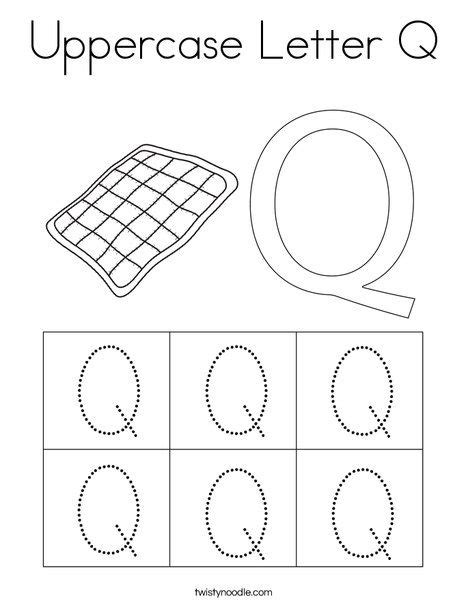Letter Q Worksheets Twisty Noodle Q Worksheets For Preschool - Q Worksheets For Preschool