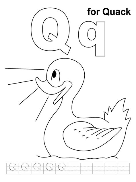 Letter Q Writing And Coloring Sheet Cleverlearner Writing Letter Q - Writing Letter Q