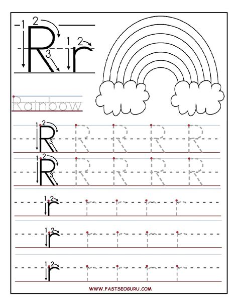 Letter R Tracing Worksheets Free Nature Inspired Learning Letter R Tracing Worksheet - Letter R Tracing Worksheet
