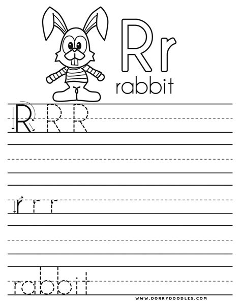 Letter R Writing Practice Worksheet For Kindergarten Letter R Worksheets For Kindergarten - Letter R Worksheets For Kindergarten