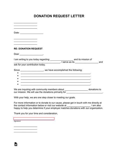 Letter Requesting Donation