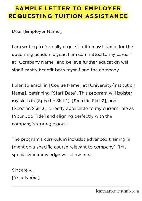 letter requesting tuition assistance from employer