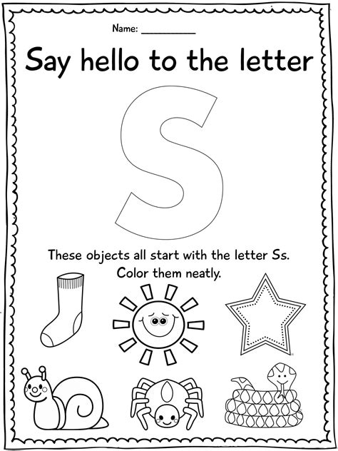 Letter S Worksheet Activity For Kindergarten Learning Kindergarten Letter S Worksheet - Kindergarten Letter S Worksheet