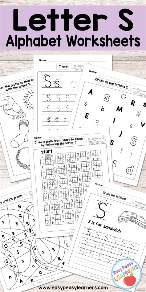 Letter S Worksheets Alphabet Series Easy Peasy Learners S Worksheets For Preschool - S Worksheets For Preschool