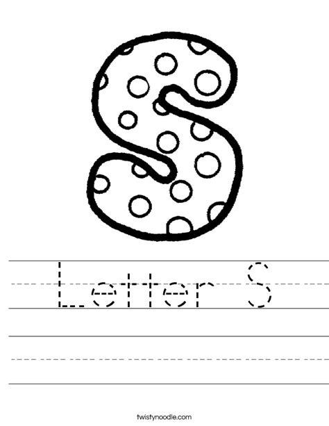 Letter S Worksheets Twisty Noodle S Worksheets For Preschool - S Worksheets For Preschool