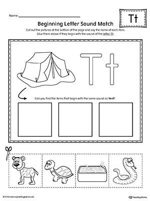 Letter T Beginning Sound Picture Match Worksheet Pictures Starting With Letter T - Pictures Starting With Letter T