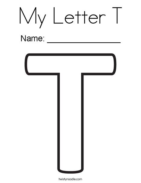Letter T Coloring Pages Twisty Noodle Letter T To Color - Letter T To Color