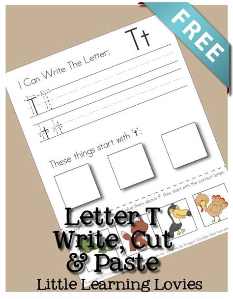 Letter T Write Cut And Paste Subscriber Exclusive Practice Writing Letter T - Practice Writing Letter T