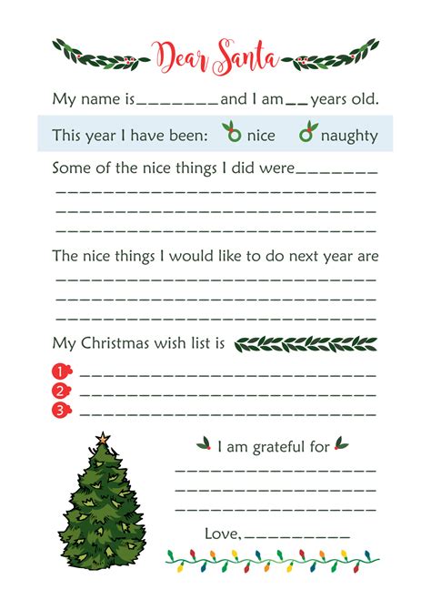 Letter To Santa Christmas Wish List Template Santa Wish List Letter - Santa Wish List Letter