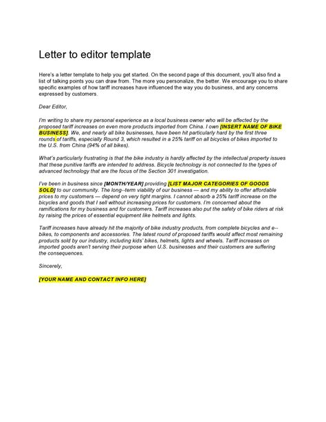 Letter To The Editor Example For Students