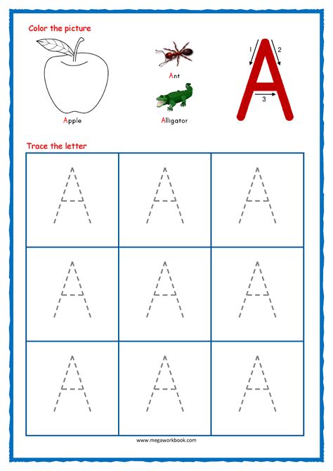 Letter Tracing Alphabet A Kiddoworksheets Trace The Letter A Worksheet - Trace The Letter A Worksheet