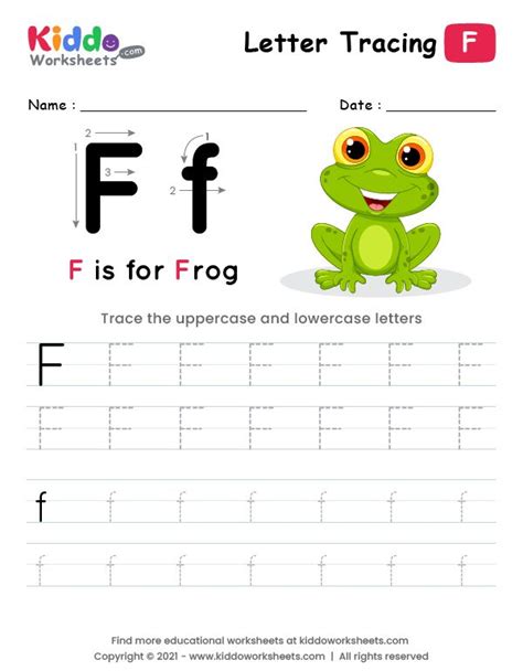 Letter Tracing Alphabet F Kiddoworksheets Letter F Tracing Sheets - Letter F Tracing Sheets