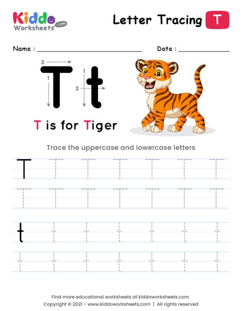 Letter Tracing Alphabet T Kiddoworksheets T Tracing Worksheet - T Tracing Worksheet