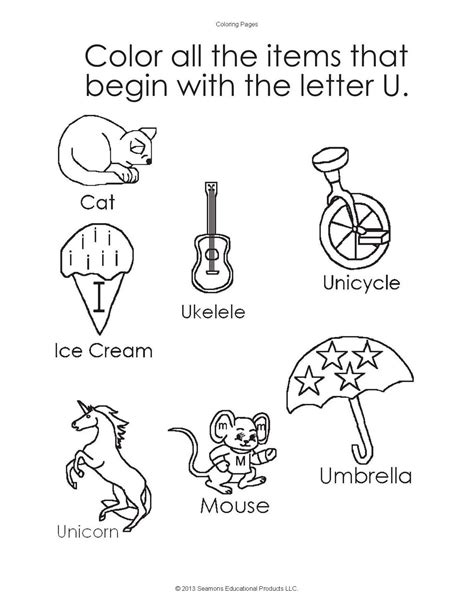 Letter U Words Recognition Worksheet All Kids Network Pictures Of Words Starting With U - Pictures Of Words Starting With U