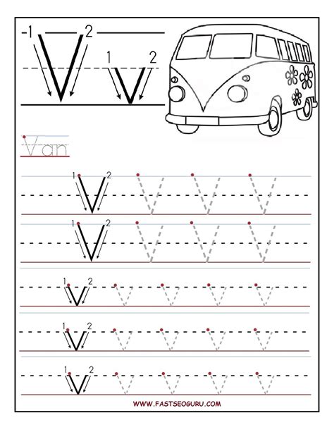 Letter V Tracing Worksheets Printable Alphabet V Worksheets Letter V Tracing Worksheet - Letter V Tracing Worksheet
