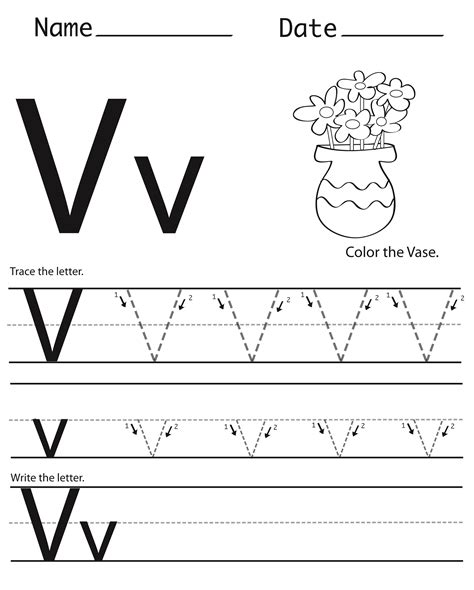 Letter V Worksheets Free Alphabet Worksheets Series Letter Vv Worksheet - Letter Vv Worksheet