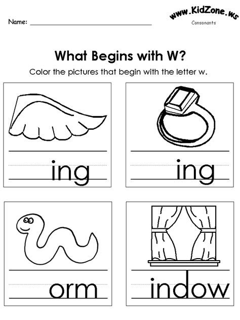 Letter W Activities Kidzone Letter W Kindergarten Worksheet - Letter W Kindergarten Worksheet