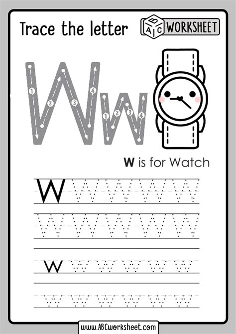 Letter W Alphabet Tracing Worksheets Letter W Worksheet - Letter W Worksheet