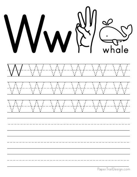 Letter W Worksheets Recognize Trace Amp Print W  Worksheet - W$ Worksheet