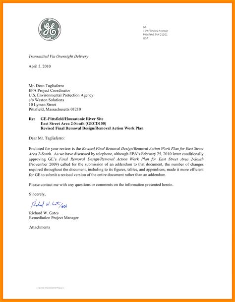 Letter With Attachment Format