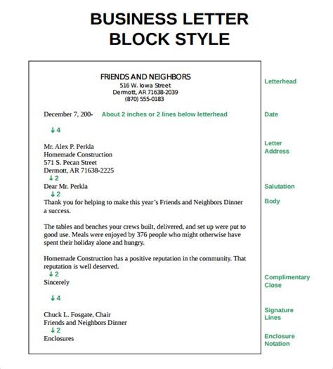 letter writing in block format