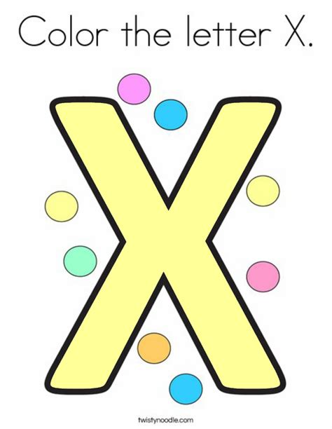 Letter X Coloring Page Twisty Noodle Letter X Coloring Page - Letter X Coloring Page