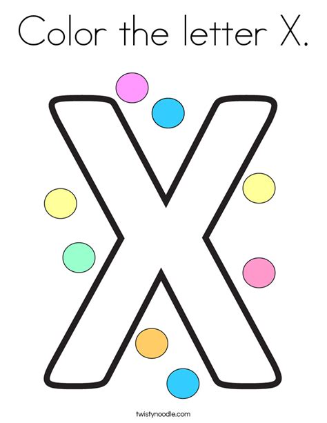 Letter X Coloring Pages Twisty Noodle Letter X Coloring Page - Letter X Coloring Page