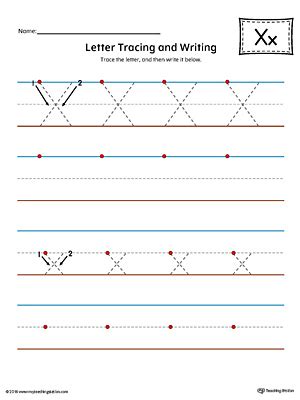 Letter X Tracing Printable Worksheet Myteachingstation Com X Tracing Worksheet - X Tracing Worksheet