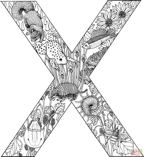 Letter X With Animals Coloring Page Letter X Coloring Page - Letter X Coloring Page