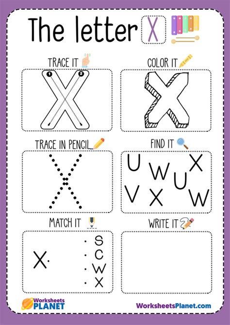 Letter X Worksheets For Preschool And Kindergarten Preschool Words That Start With X - Preschool Words That Start With X