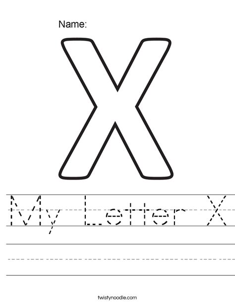 Letter X Worksheets Twisty Noodle Letter X Kindergarten Worksheet - Letter-x Kindergarten Worksheet