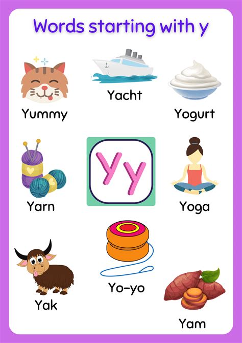 Letter Y Words For Kindergarten Amp Preschool Kids School Words That Start With Y - School Words That Start With Y