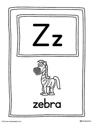 Letter Z Large Alphabet Picture Card Printable Color A To Z Alphabets With Pictures - A To Z Alphabets With Pictures