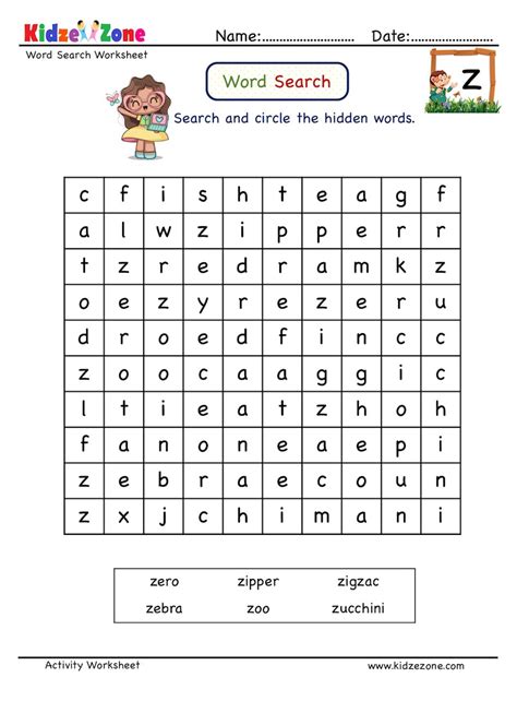 Letter Z Word Search All Kids Network Find The Letter Z - Find The Letter Z