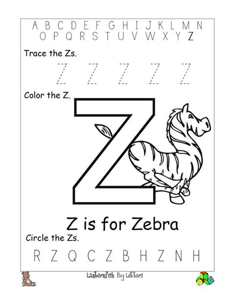 Letter Z Worksheet And Activity Pack Alphabet Ela Letter Z Worksheet - Letter Z Worksheet