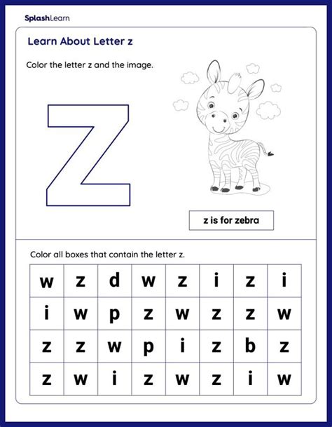 Letter Z Worksheets For Kindergarteners Online Splashlearn Letter Z Worksheets For Kindergarten - Letter Z Worksheets For Kindergarten