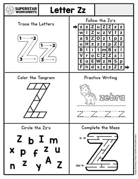 Letter Z Worksheets Superstar Worksheets Letter Z Worksheets For Kindergarten - Letter Z Worksheets For Kindergarten