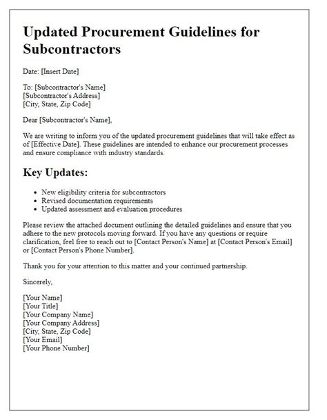 Read Online Letter Subcontract Guidelines 