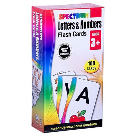 letters numbers flash cards spectrum flash cards