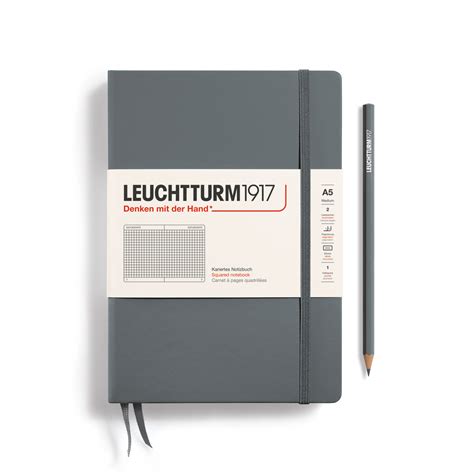 Read Leuchtturm1917 344783 Notebook Medium A5 249 Numbered Pages Squared Anthracite 