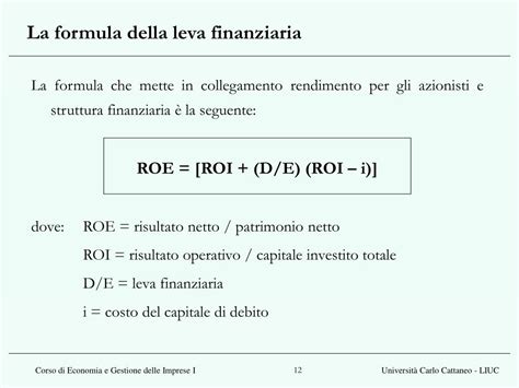 Leva Finanziaria Formula