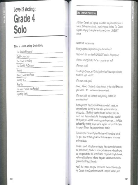 Level Two Solo Acting