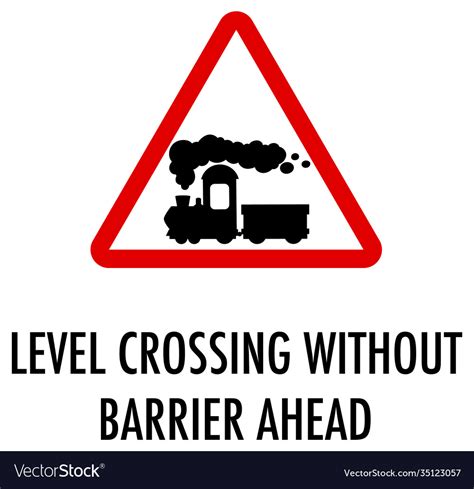 Level crossing without gate or barrier sign Theory Test