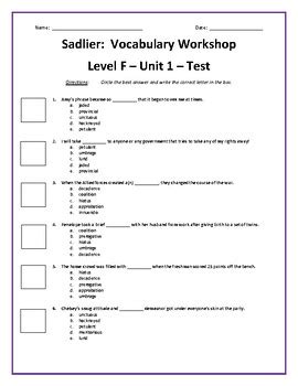 Read Level F Unit 1 Answers 