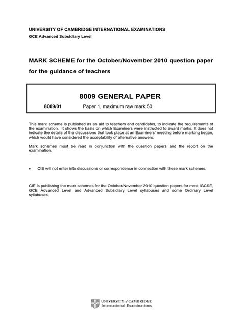Read Level General Paper Past Papers 8009 