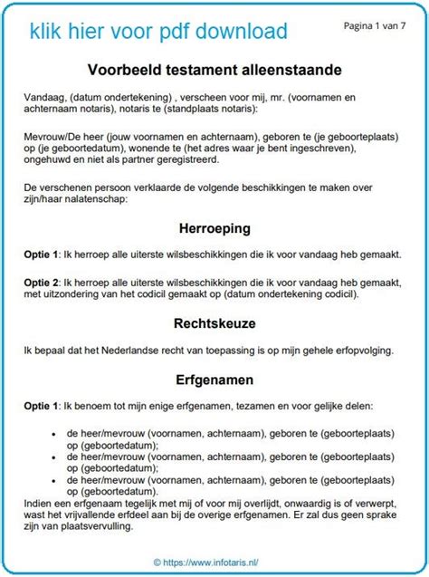 levenswensen document