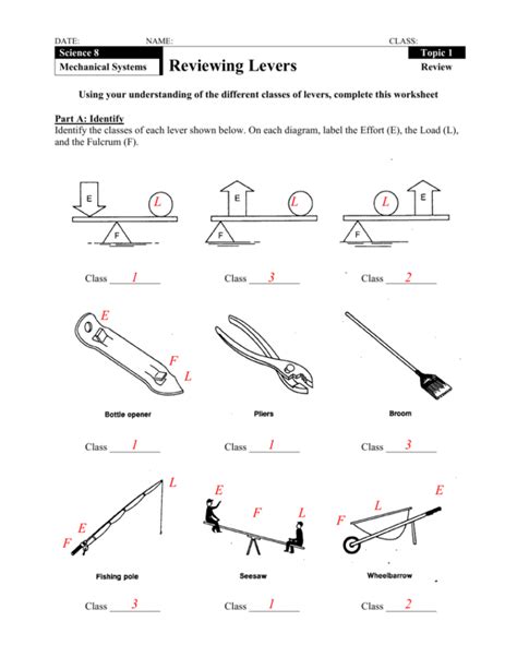 Levers Worksheet Activity Physics Levers And Pulleys Worksheet - Levers And Pulleys Worksheet