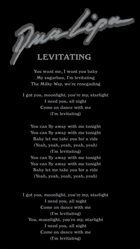 Levitating Dua Lipa Lyrics