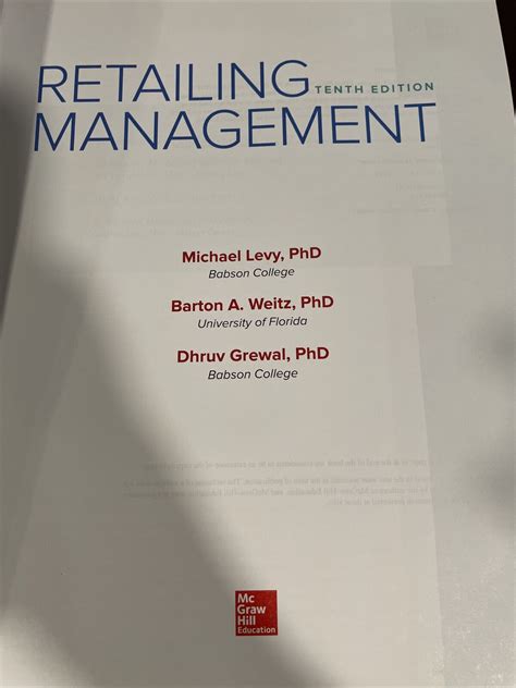 Full Download Levy Weitz Retail Management 8Th Edition Mcgraw 
